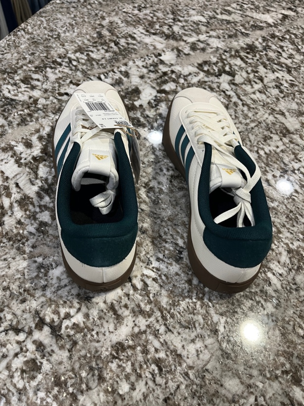 adidas VL Court 3.0 Cream & Teal Low-Top Platform Sneakers M 10.5 / W 11.5 - Picture 5 of 9